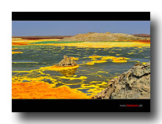 Dallol - Aussicht auf den Säuresee
